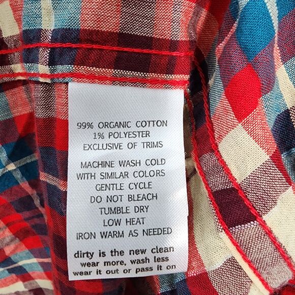 Toad & Co Men's Organic Cotton Plaid Long Sleeve Casual Button Down Shirt XL - Picture 7 of 7